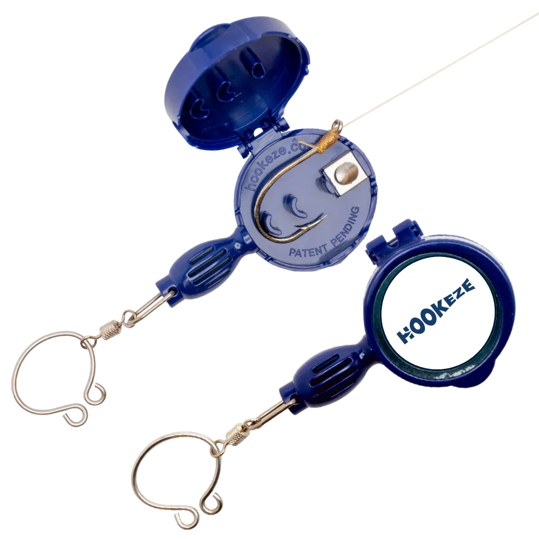 HookEze Fishing Knot Tying Tool (Large) | Pack of 2 | Blue